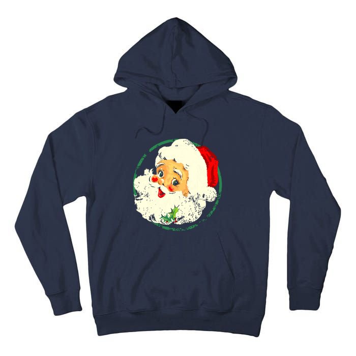 Vintage Christmas Santa Claus Face Old Fashioned Tall Hoodie