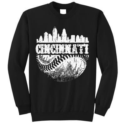 Vintage Cincinnati Skyline City Baseball Met At Gameday Sweatshirt