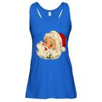 Vintage Christmas Santa Claus Face Funny Old Fashioned Gift Ladies Essential Flowy Tank