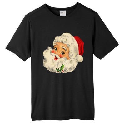 Vintage Christmas Santa Claus Face Funny Old Fashioned Great Gift Tall Fusion ChromaSoft Performance T-Shirt