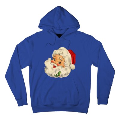 Vintage Christmas Santa Claus Face Funny Old Fashioned Great Gift Hoodie