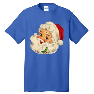 Vintage Christmas Santa Claus Face Funny Old Fashioned Great Gift Tall T-Shirt