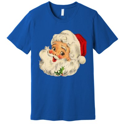 Vintage Christmas Santa Claus Face Funny Old Fashioned Great Gift Premium T-Shirt