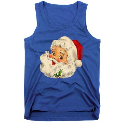 Vintage Christmas Santa Claus Face Funny Old Fashioned Great Gift Tank Top