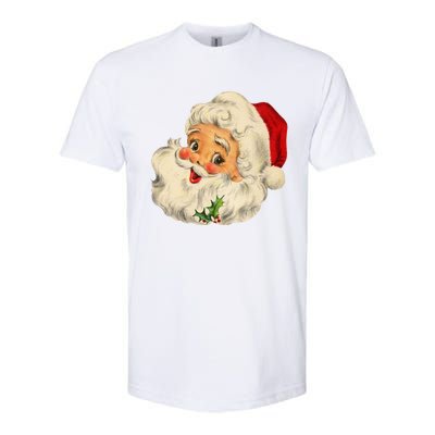 Vintage Christmas Santa Claus Face Funny Old Fashioned Great Gift Softstyle CVC T-Shirt