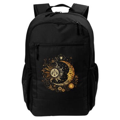 Vintage Celestial Sun Moon Flower Astrology Moon Phases Backpack