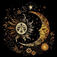 Vintage Celestial Sun Moon Flower Astrology Moon Phases Bag
