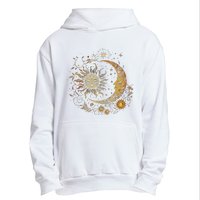 Vintage Celestial Sun Moon Flower Astrology Moon Phases Urban Pullover Hoodie