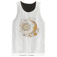 Vintage Celestial Sun Moon Flower Astrology Moon Phases Mesh Reversible Basketball Jersey Tank