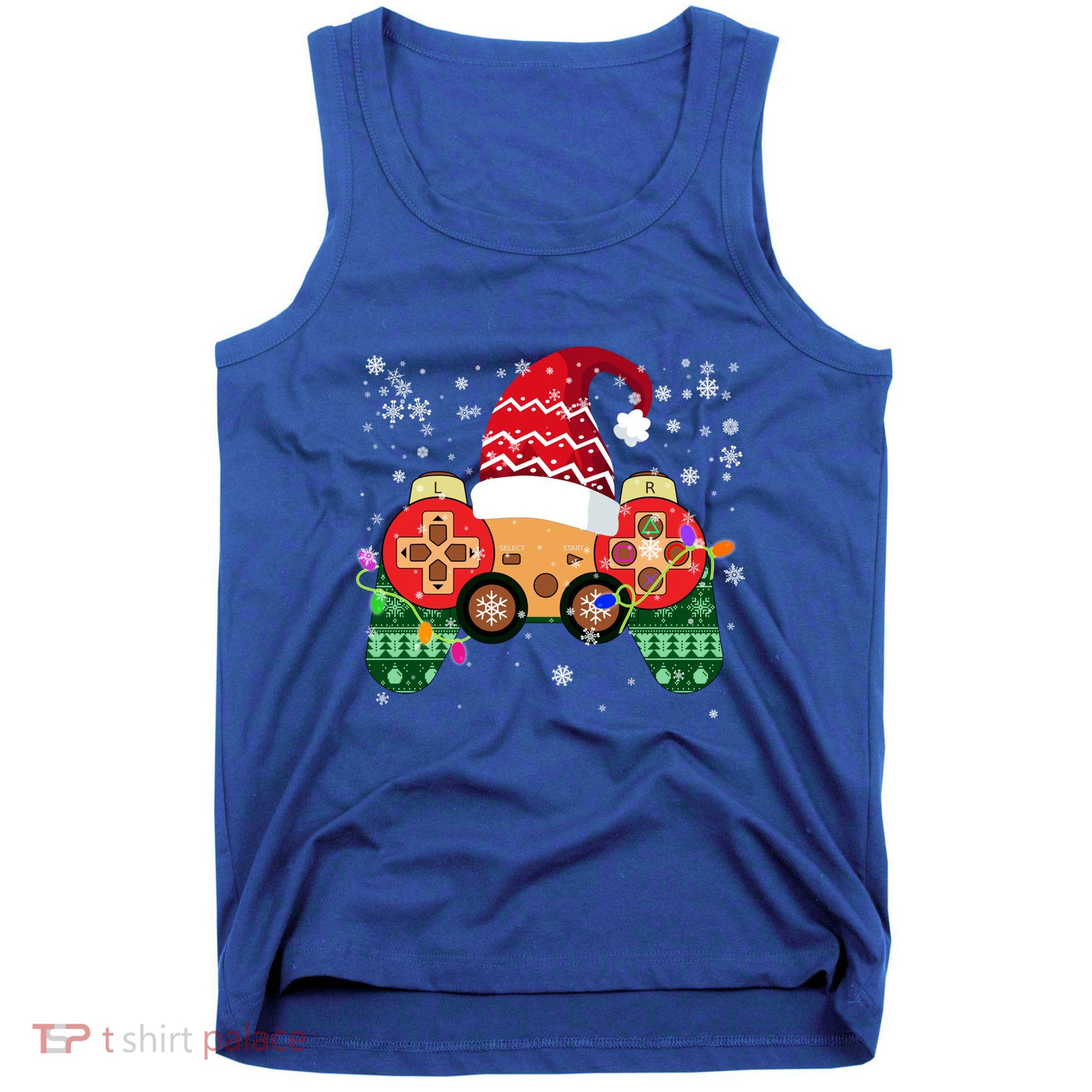 Videogame Controller Santa Hat Christmas Gaming Xmas Gamer Meaningful Gift Tank Top