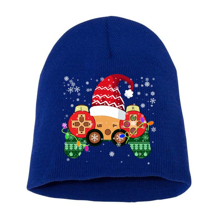 Videogame Controller Santa Hat Christmas Gaming Xmas Gamer Meaningful Gift Short Acrylic Beanie