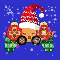 Videogame Controller Santa Hat Christmas Gaming Xmas Gamer Meaningful Gift Short Acrylic Beanie