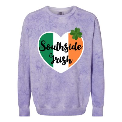 Vintage Chicago Southside Irish Shamrock St Patricks Day Funny Gift Colorblast Crewneck Sweatshirt