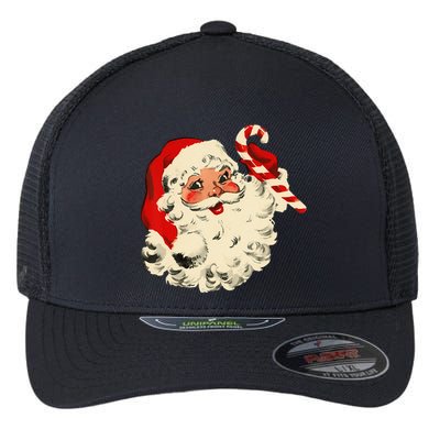 Vintage Christmas Santa Claus Face Funny Flexfit Unipanel Trucker Cap