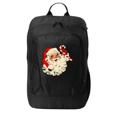 Vintage Christmas Santa Claus Face Funny City Backpack