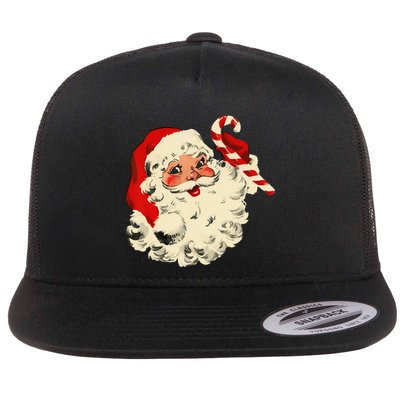 Vintage Christmas Santa Claus Face Funny Flatbill Hat