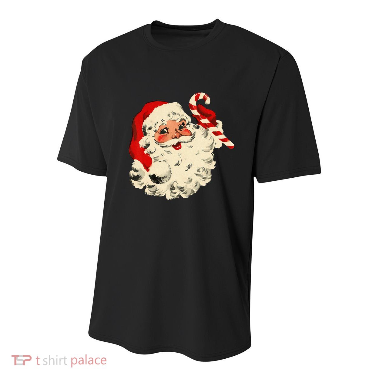 Vintage Christmas Santa Claus Face Funny Youth Performance Sprint T-Shirt