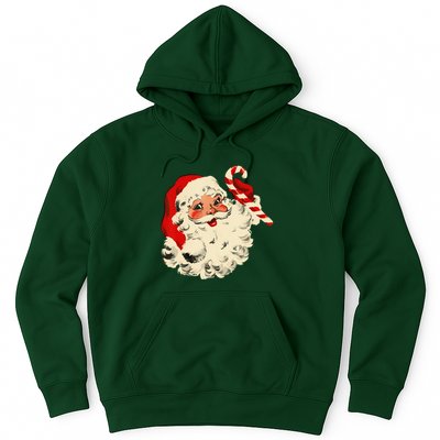 Vintage Christmas Santa Claus Face Funny Hoodie