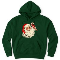 Vintage Christmas Santa Claus Face Funny Hoodie
