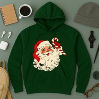 Vintage Christmas Santa Claus Face Funny Hoodie