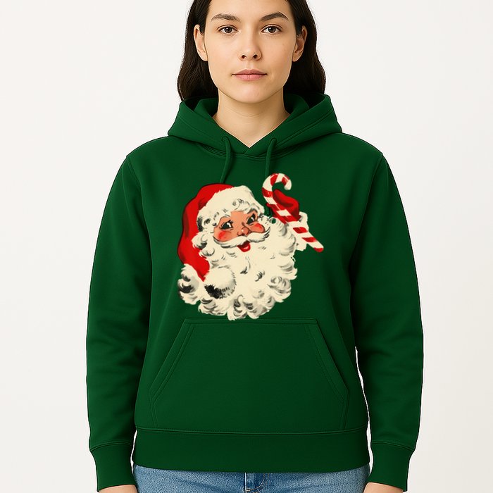 Vintage Christmas Santa Claus Face Funny Hoodie
