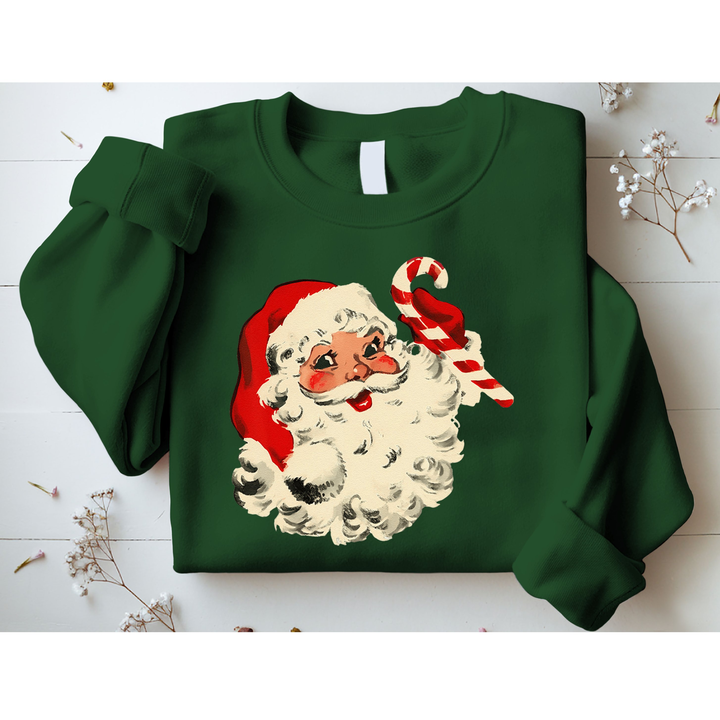 Vintage Christmas Santa Claus Face Funny Sweatshirt