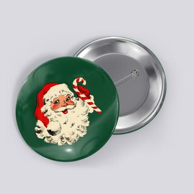 Vintage Christmas Santa Claus Face Funny Button