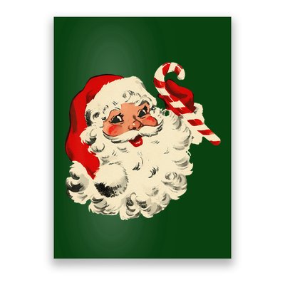 Vintage Christmas Santa Claus Face Funny Poster