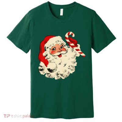 Vintage Christmas Santa Claus Face Funny Premium T-Shirt