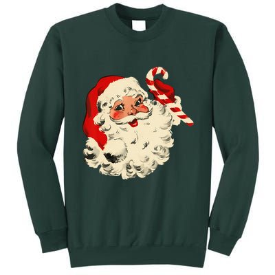 Vintage Christmas Santa Claus Face Funny Tall Sweatshirt