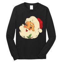 Vintage Christmas Santa Claus Face Funny Old Fashioned Long Sleeve Shirt