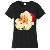 Vintage Christmas Santa Claus Face Funny Old Fashioned Women's T-Shirt