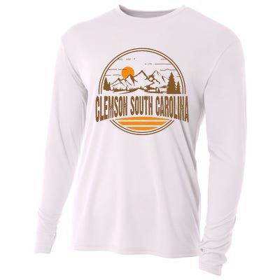 Vintage Clemson South Carolina Mountain Hiking Cooling Performance Long Sleeve Crew