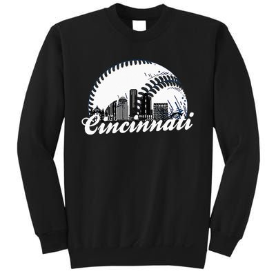 Vintage Cincinnati Skyline City Baseball Met At Gameday Sweatshirt