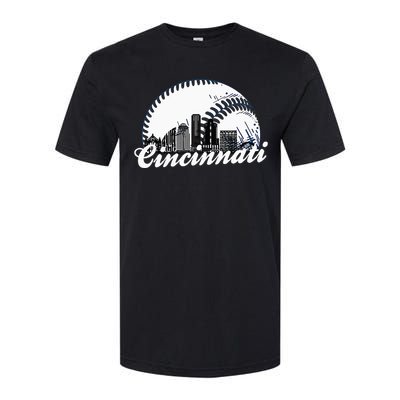 Vintage Cincinnati Skyline City Baseball Met At Gameday Softstyle® CVC T-Shirt