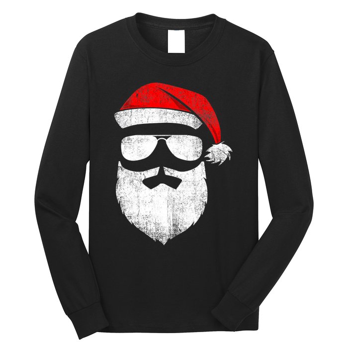 Vintage Christmas Santa Claus Face Old Fashioned Long Sleeve Shirt