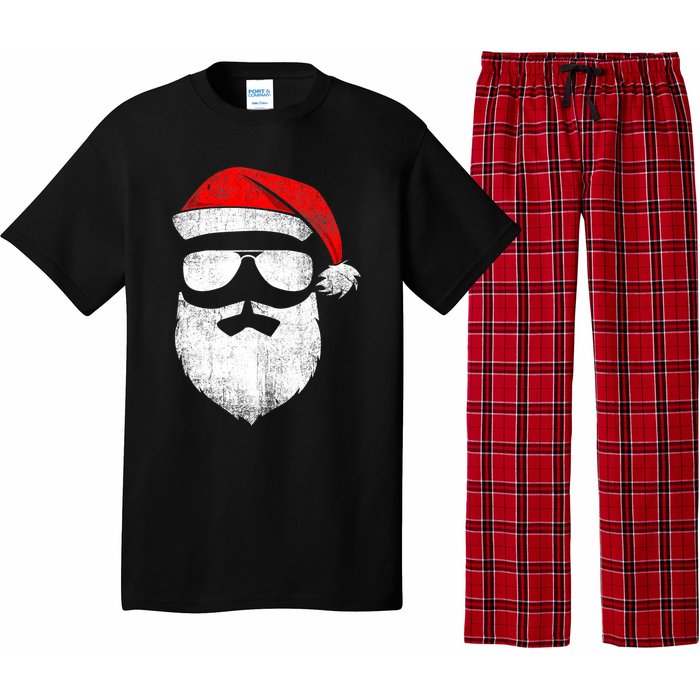 Vintage Christmas Santa Claus Face Old Fashioned Pajama Set