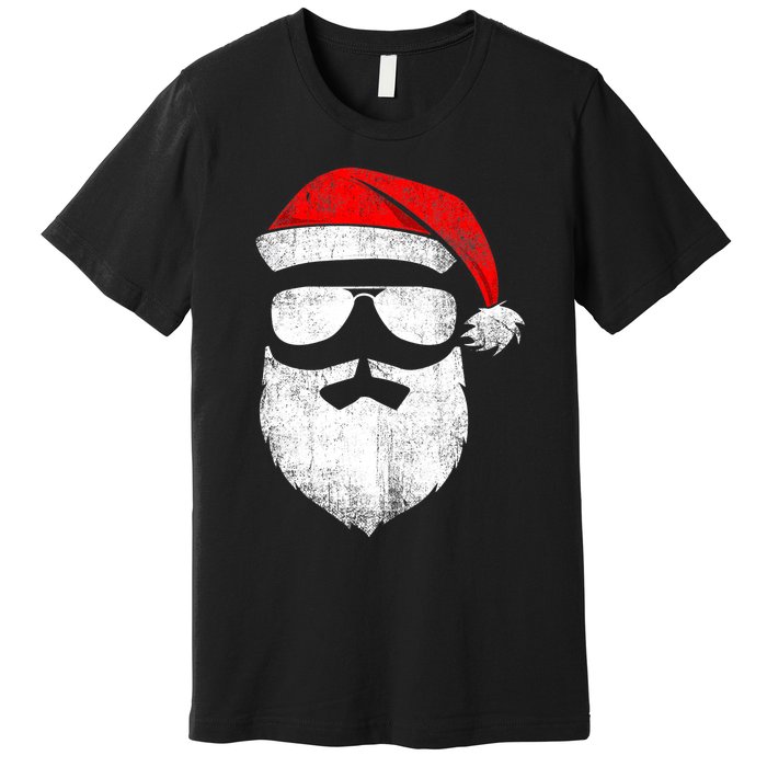 Vintage Christmas Santa Claus Face Old Fashioned Premium T-Shirt