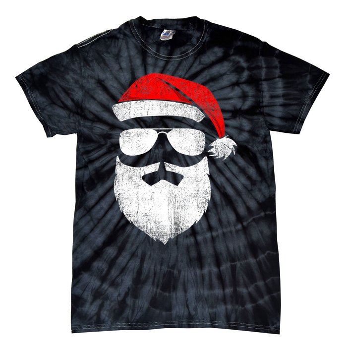 Vintage Christmas Santa Claus Face Old Fashioned Tie-Dye T-Shirt