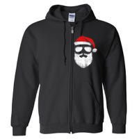 Vintage Christmas Santa Claus Face Old Fashioned Full Zip Hoodie