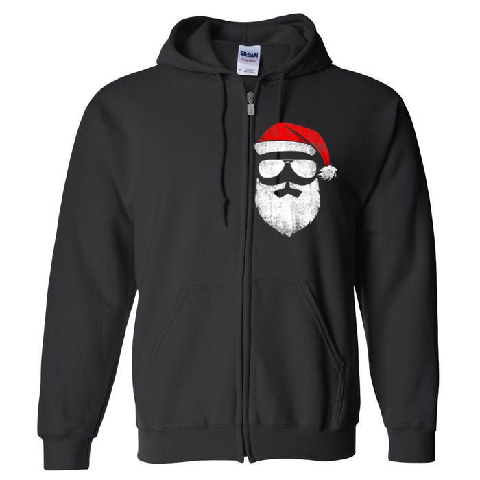 Vintage Christmas Santa Claus Face Old Fashioned Full Zip Hoodie