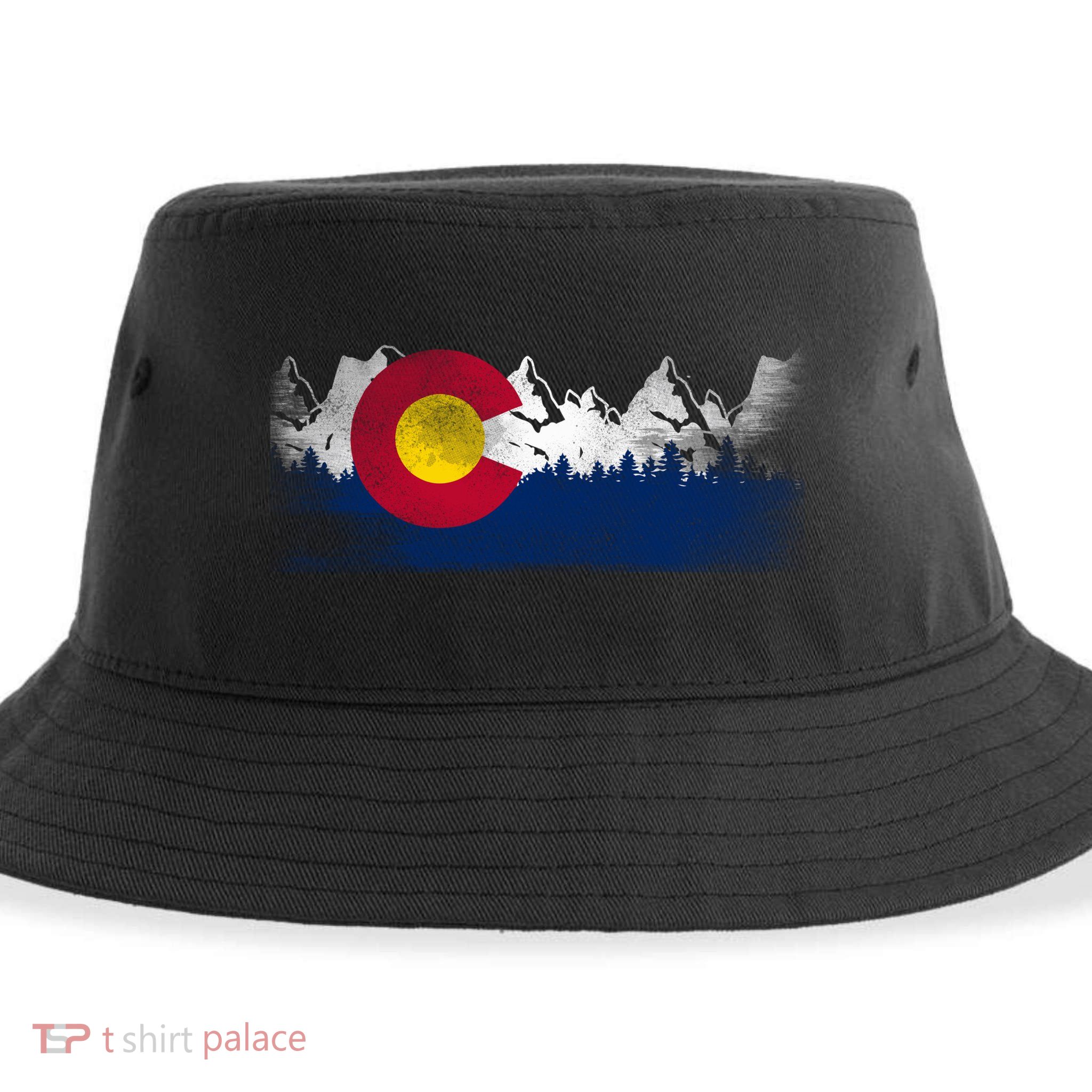 Vintage Colorado State Flag Colorado Mountain Sustainable Bucket Hat