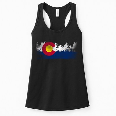Vintage Colorado State Flag Colorado Mountain Womens Tank Top