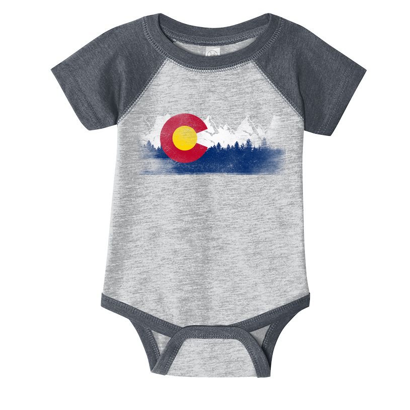 Vintage Colorado State Flag Colorado Mountain Infant Baby Jersey Bodysuit
