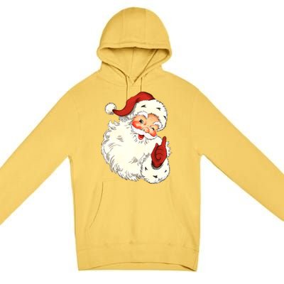 Vintage Christmas Santa Claus Face Old Fashioned Great Gift Premium Pullover Hoodie