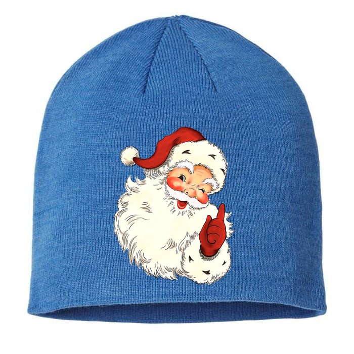 Vintage Christmas Santa Claus Face Old Fashioned Great Gift Sustainable Beanie