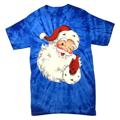 Vintage Christmas Santa Claus Face Old Fashioned Great Gift Tie-Dye T-Shirt