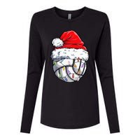 Volleyball Christmas Santa Hat Funny Volleyball Xmas Womens Cotton Relaxed Long Sleeve T-Shirt