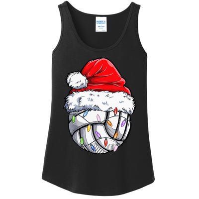 Volleyball Christmas Santa Hat Funny Volleyball Xmas Ladies Essential Tank