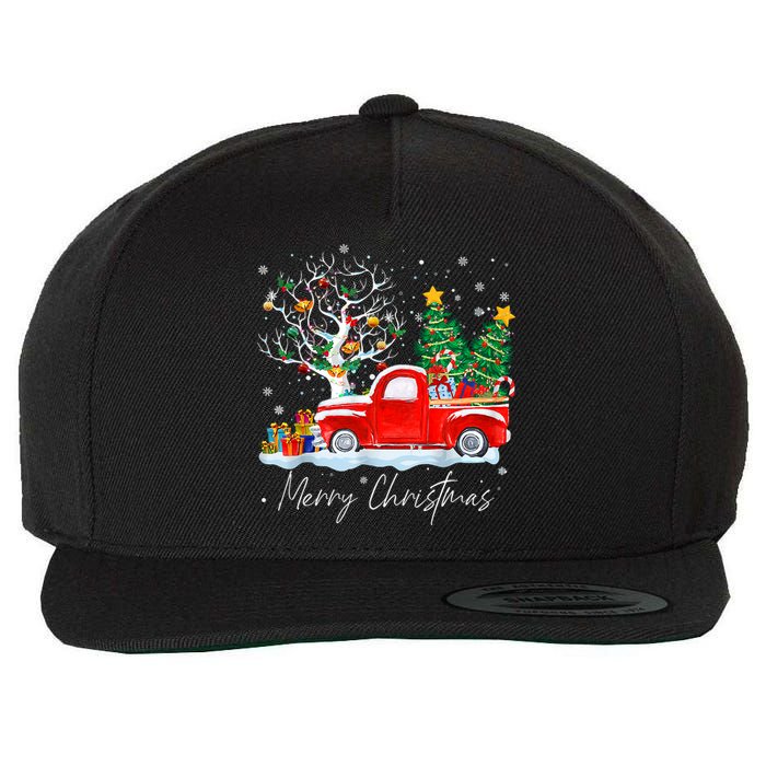 Vintage Christmas Tree Pajama Family Xmas Wool Snapback Cap